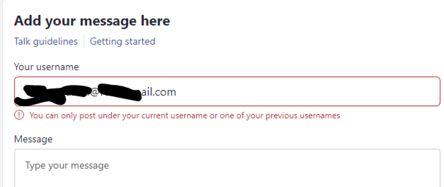 Username field in Reply form