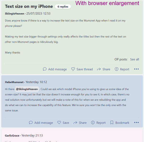 Text size on my iPhone