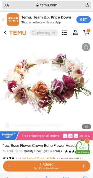 Tacky wedding anniversary celebrations? I ordered a floral crown ...too much ?