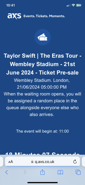 Taylor Swift AXS tickets today