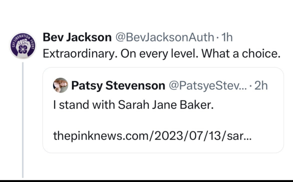 "If you see a terf ... " Sarah Jane Baker thread 2
