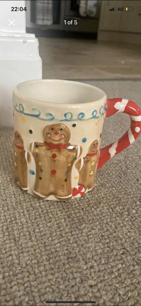 Can anyone help me locate a gingerbread man novelty mug from the Gingerbread shop in grasmere circa 2000?