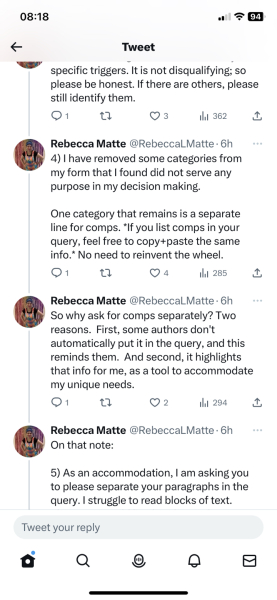 Eight submissions and two form rejections so far