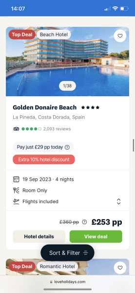 Cheap beach break