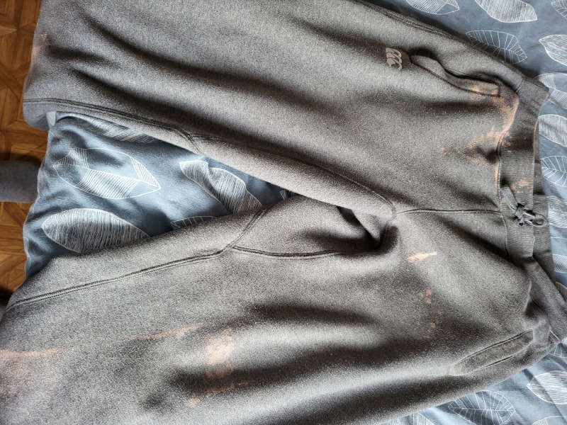 Stain on DH tracksuit. Colour gone