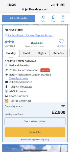 Holiday for £3000 for 5