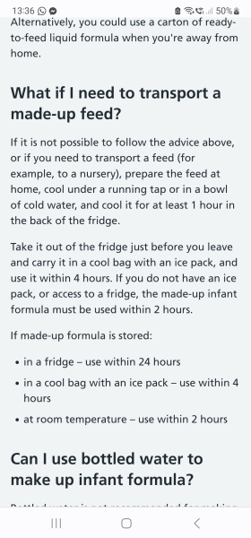 Making a bottle with a hot water tap