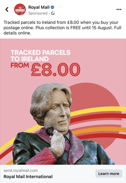 Royal Mail Facebook advert - who is this? 