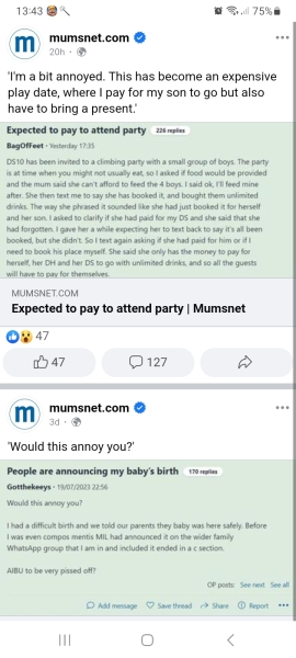 Expected to pay to attend party