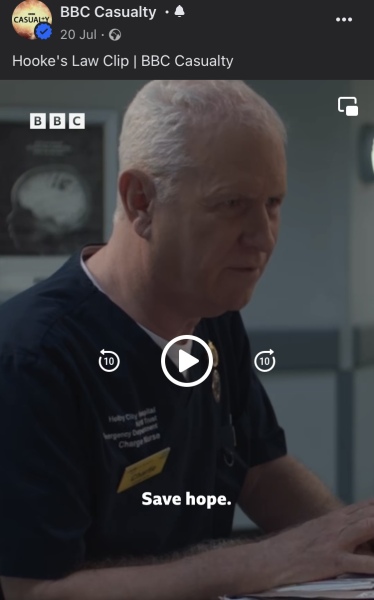 BBC CASUALTY: we stare into the middle distance for Charliexit