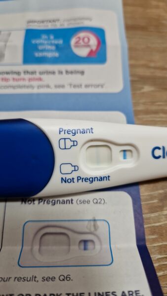 2 faint lines and a 'not pregnant'