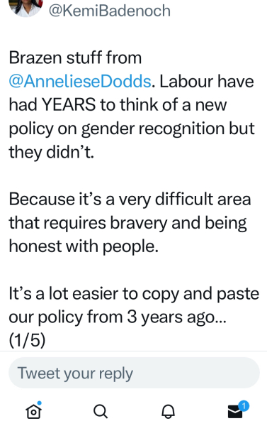 Annaliese Dodds: "sex and gender are different"
