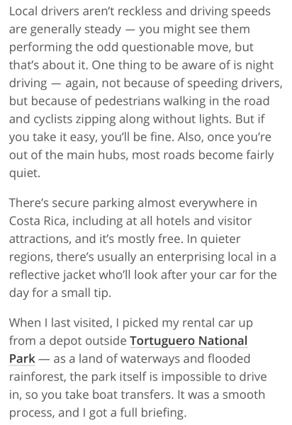 Costa Rica - travel by car