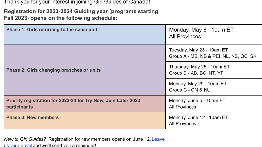 To expect children to move up through scout sections