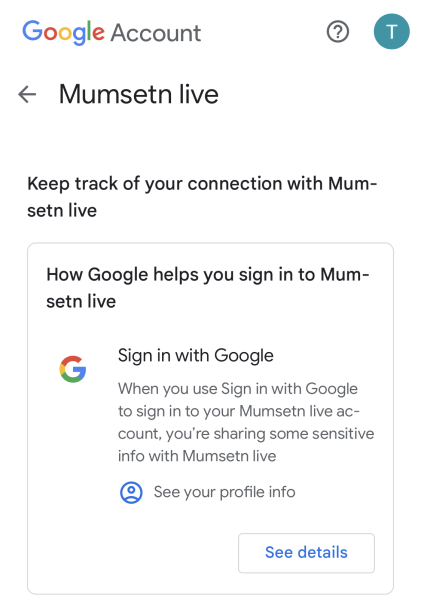 Sign in with google