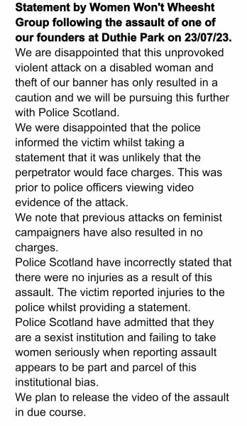 Women Won't Wheesht Aberdeen 