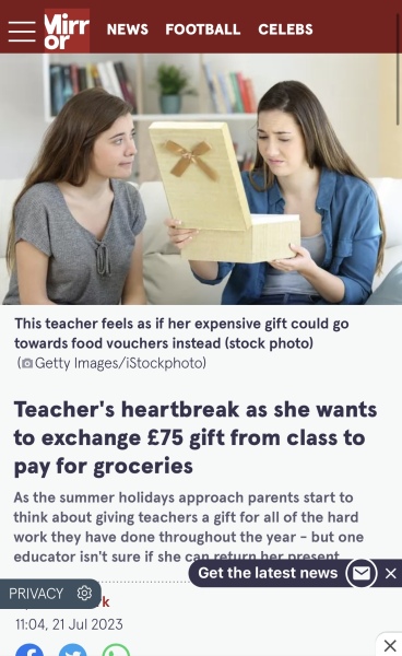 AIBU end of term present