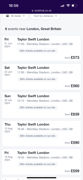 £600 Taylor Swift tickets? 