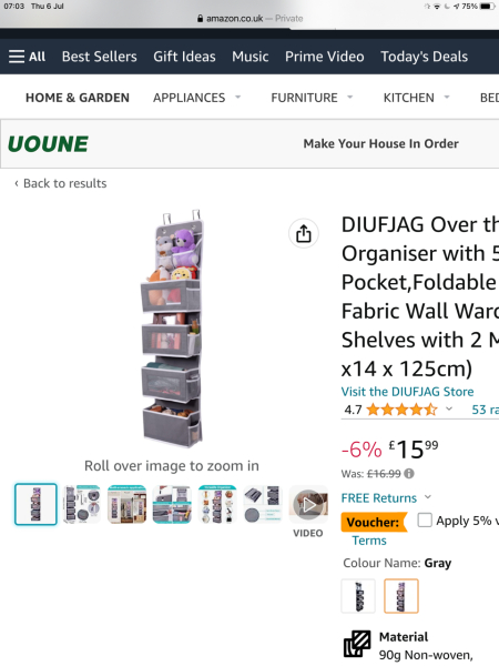 Baby clothes storage 