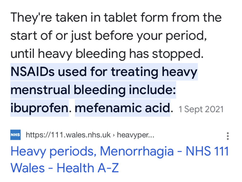 Anyone been prescribed NSAIDS (ibuprofen) for heavy periods?