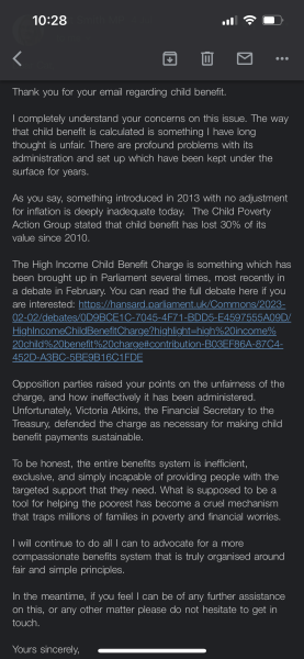 To feel like the government is robbing me via taxes... Child Benefit and single parent income