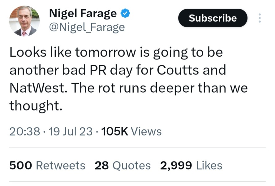 First Direct and Natwest closing bank accounts for political reasons inc being gender critical