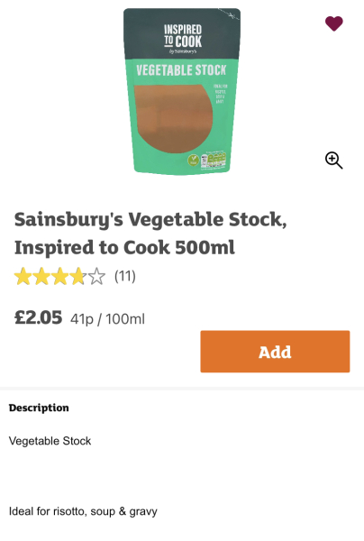 Vegetable stock that's not full of rubbish/palm oil/starch etc.