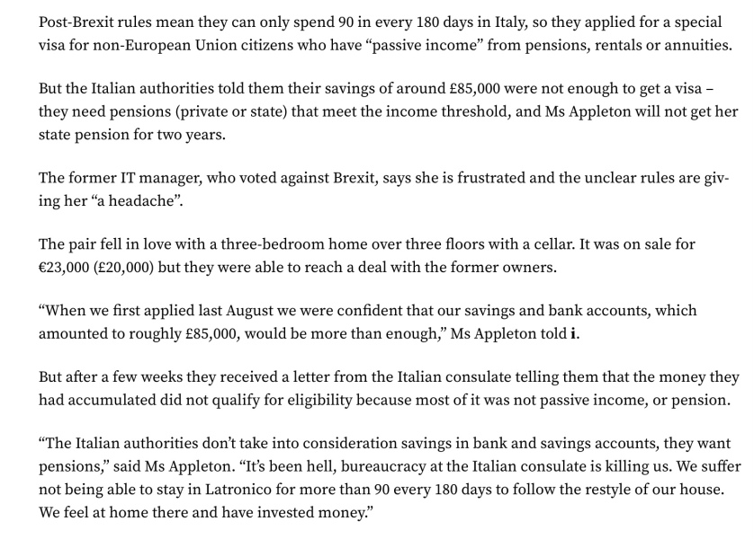 I voted for Brexit ‘I voted for Brexit and was told it wouldn’t affect expats – now I can’t live in my £13,000 Italian house’