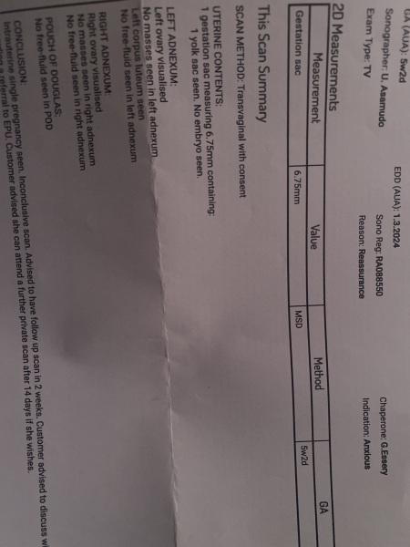 Had a early scan now I’m scared 
