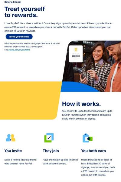 Paypal free £20 just spend or send £5 can be done if you already have an account 