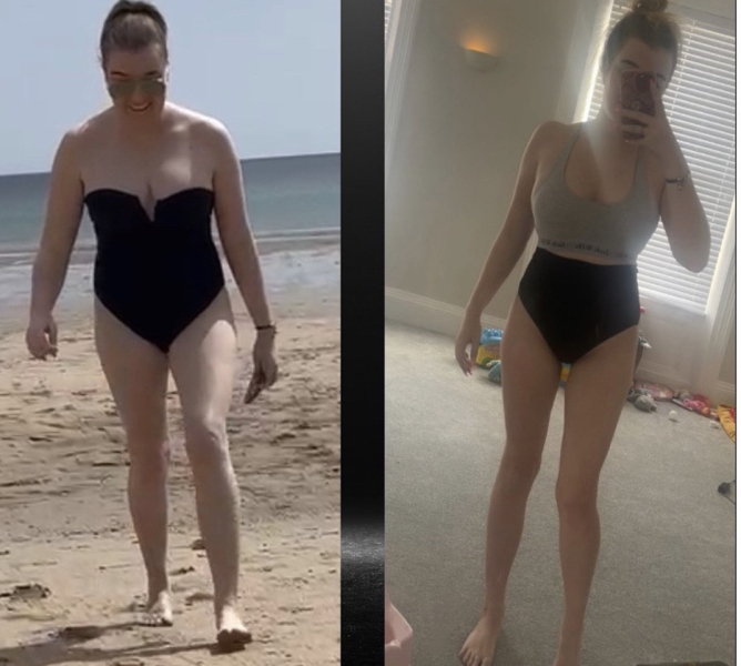 Three weeks in, before and after pics 