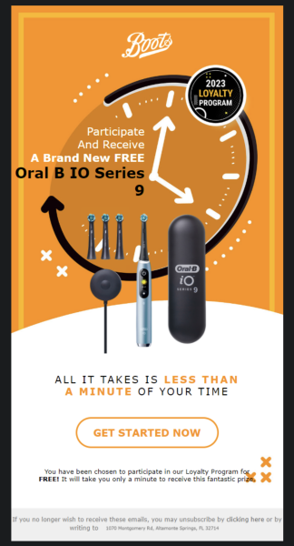 Is anyone else getting stupid spam emails with subjects about OralB but it's clearly just phishing?