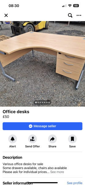 To insist my husband not buy this desk?