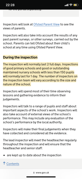 Bang goes the weekend, so much for headteacher and staff wellbeing....OFSTED call today for Monday. 