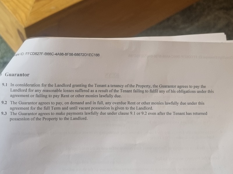 Guarantor for assured shorthold tenancy