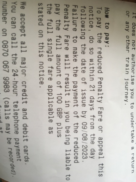 What date for fine to be paid by/appeal made?