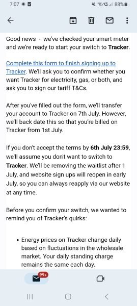 Offered chance to join octopus tracker-  clueless please help. 