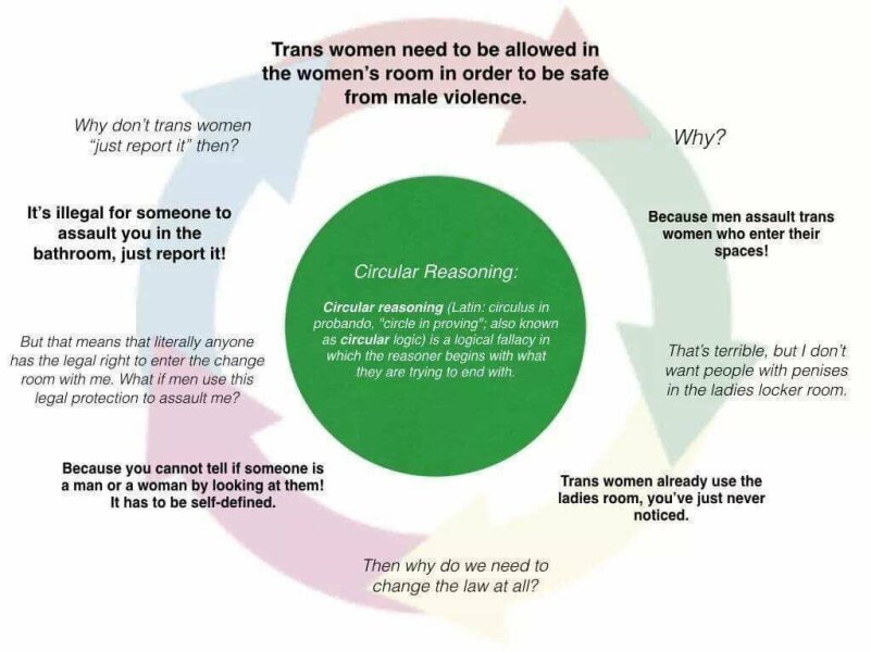 Assaults by Trans people in sexed spaces compared with Assaults on trans people in sexed spaces 
