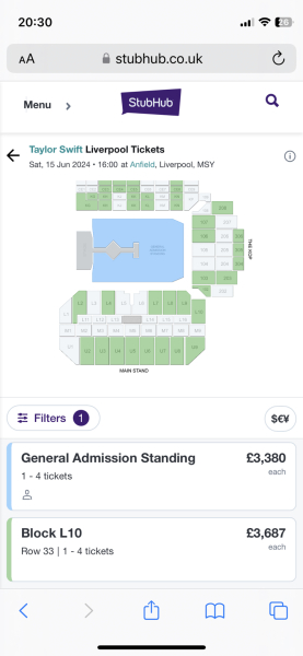£600 Taylor Swift tickets? 