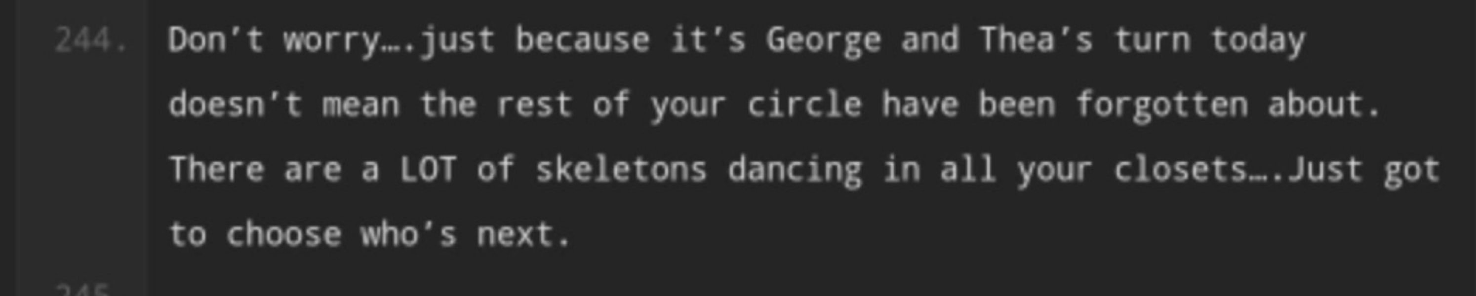 To offer George Osborne and Thea Rogers best wishes for their upcoming nuptials