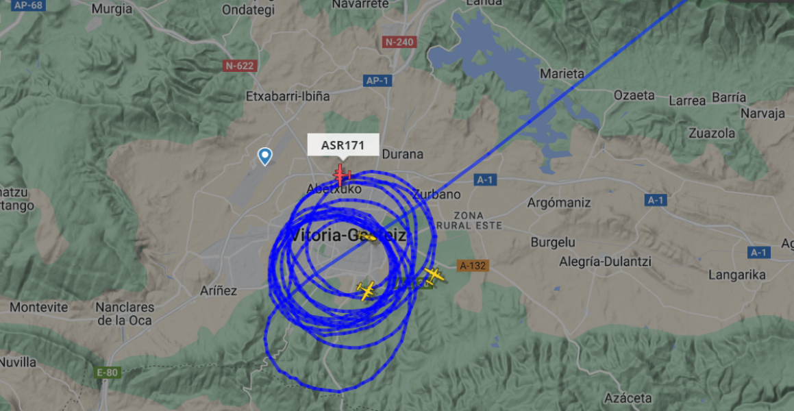 Flight Radar fans - some crazy loops over the Tour De France