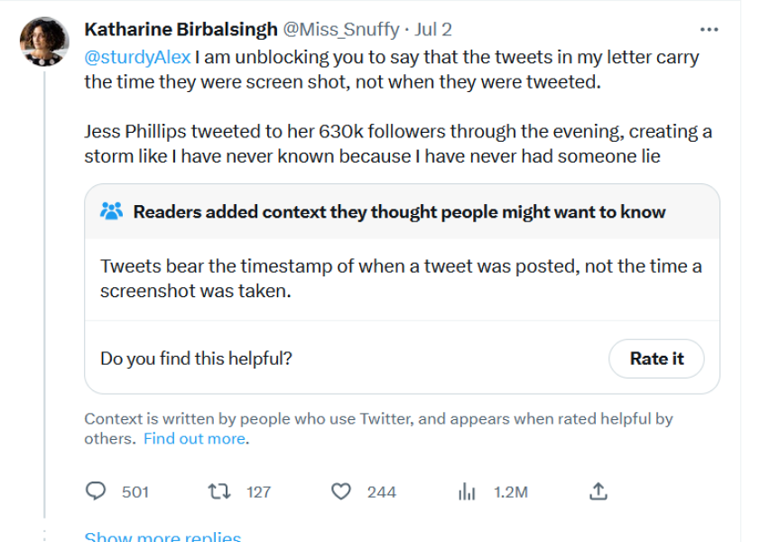 Is this the mother of all calling out - Katherine Birbalsingh