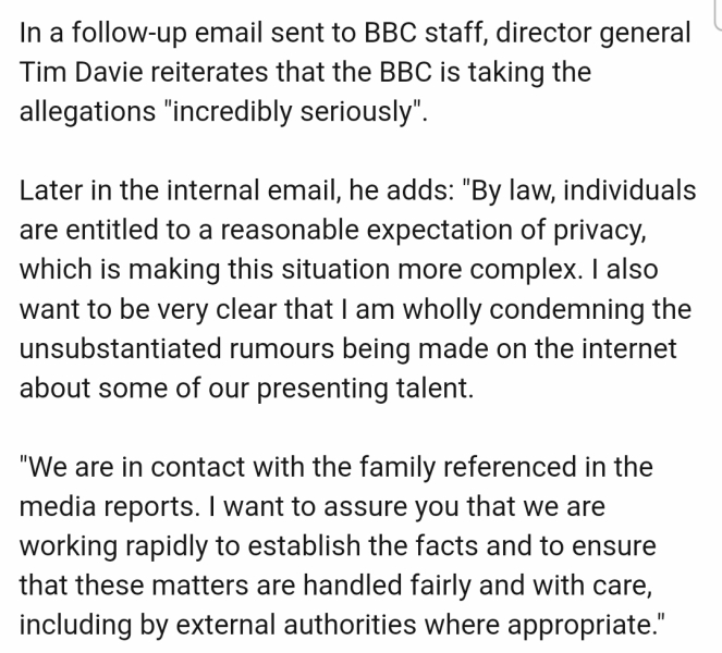 TV presenter allegations