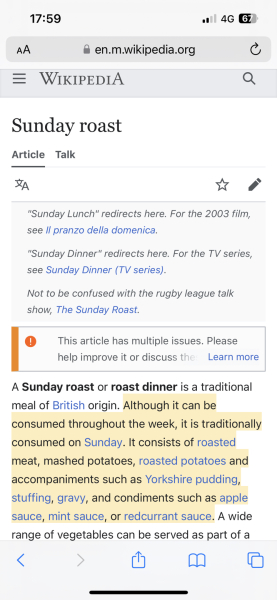 To think it's not a Roast Dinner if there are no potatoes of any form! 