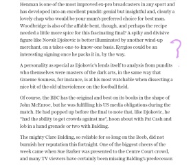 Tennis: WIMBLEDON Final and beyond