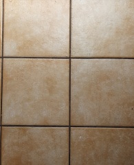 What colour to repaint kitchen cabinets with existing floor and splashback tiles?