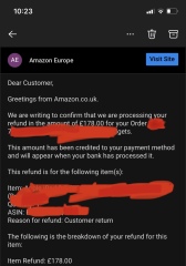 Amazon seller refusing refund 