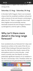 Weather for next few weeks