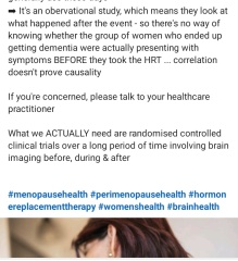 Hrt linked to dementia