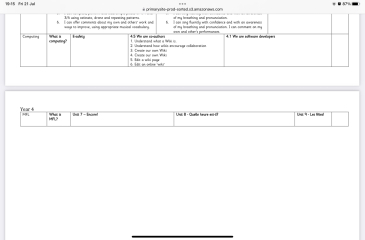 Need to know content of Year 4